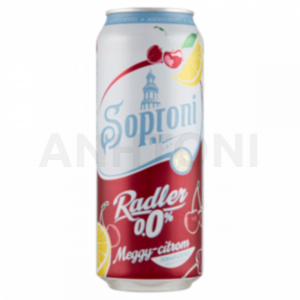 Soproni Radler Zero alkoholmentes dobozos sör, meggy-citrom ízesítéssel 0,5l