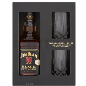 Jim Beam Black whiskey 0,7l 43%, díszdoboz 2 pohárral