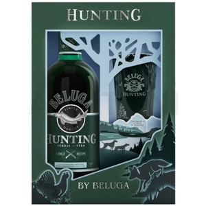 Beluga Hunting Herbal keserű ízesítésű vodka 0,7l 38%, díszdoboz + pohár