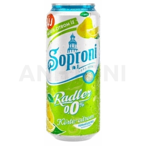 Soproni Radler Zero alkoholmentes dobozos sör, körte-citrom ízesítéssel 0,5l