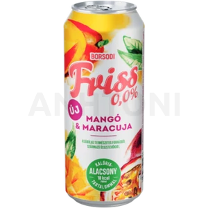 Borsodi Friss alkoholmentes dobozos sör, mangó-maracuja ízesítéssel 0,5l DRS