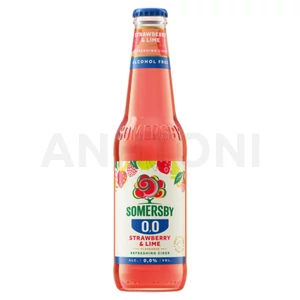 Somersby Strawberry &amp; Lime palackos almabor, eper-lime ízesítéssel, alkoholmentes 0,33l DRS