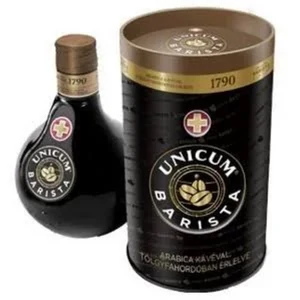 Zwack Unicum Barista keserűlikőr kávé ízesítéssel 0,5l 34,5% DRS, díszdoboz (fém)