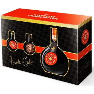 Zwack Unicum keserűlikőr 0,7l 40% + 0,04l Barista + 0,04l Orange, díszdoboz