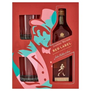 Johnnie Walker Red Label whisky 0,7l 40% DRS, díszdoboz + 2 pohár