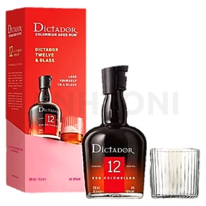 Dictador rum 0,7l 12 éves 40%, díszdoboz 1 pohárral