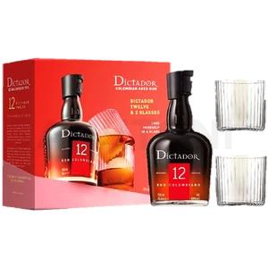 Dictador rum 0,7l 12 éves 40%, díszdoboz 1 pohárral