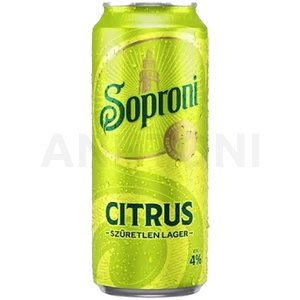 Soproni szűretlen citrus dobozos sör 0,5l DRS