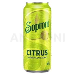 Soproni szűretlen citrus dobozos sör 0,5l DRS