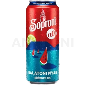Soproni Balatoni Nyár Zero alkoholmentes dobozos sör, görögdinnye-lime ízesítéssel 0,5l DRS