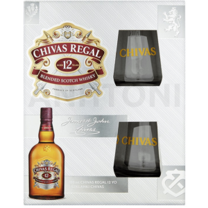 Chivas Regal whisky 0,7l 40% díszdobozban, 2 pohárral