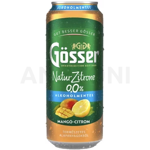 Gösser Natur alkoholmentes dobozos sör, mangó-citrom ízesítéssel 0,5l DRS