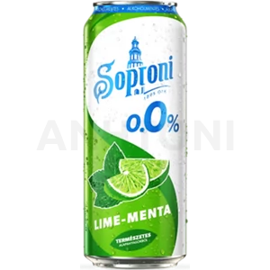 Soproni 0.0% alkoholmentes dobozos sör, lime-menta ízesítéssel 0,5l DRS