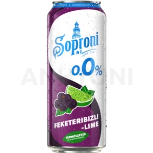 Soproni 0.0% alkoholmentes dobozos sör, feketeribizli-lime ízesítéssel 0,5l DRS