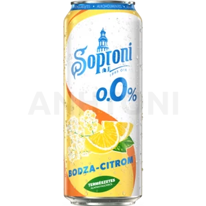 Soproni 0.0% alkoholmentes dobozos sör, bodza-citrom ízesítéssel 0,5l DRS