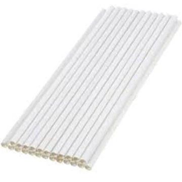 Szívószál fehér papír 8mm x 250 mm (100db)