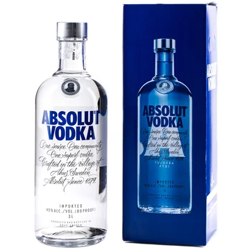 Absolut Blue vodka 3l 40%, díszdoboz