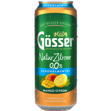 Gösser alkoholmentes dobozos sör, mangó-citrom ízesítéssel 0,5l