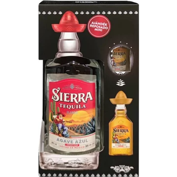 Sierra Silver tequila 0,7l 38%, díszdoboz + Mini Reposado 0,04l Sierra Silver tequila 0,7l 38%, díszdoboz + Mini Reposado 0,04l