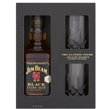 Jim Beam Black whiskey 0,7l 43%, díszdoboz 2 pohárral