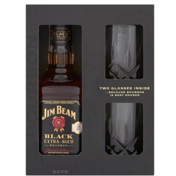 Jim Beam Black whiskey 0,7l 43%, díszdoboz + 2 pohár