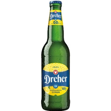Dreher 24 alkoholmentes palackos sör, citrom ízesítéssel 0,33l Dreher 24 alkoholmentes palackos sör, citrom ízesítéssel 0,33l
