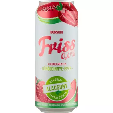 Borsodi Friss alkoholmentes dobozos sör, görögdinnye-eper ízesítéssel 0,5l DRS