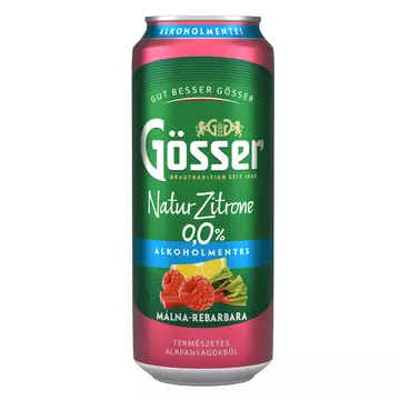 Gösser Natur alkoholmentes dobozos sör, málna-rebarbara ízesítéssel 0,5l