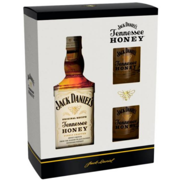 Jack Daniel's Tenessee Honey whiskey 0,7l 35%, 2 pohárral, díszdobozban