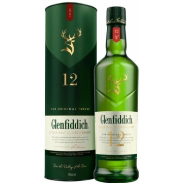 Glenfiddich whisky 1l 12 éves 40%, díszdoboz