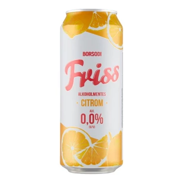 Borsodi Friss alkoholmentes dobozos sör, citrom ízesítéssel 0,5l DRS