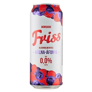 Borsodi Friss alkoholmentes dobozos sör, málna-áfonya ízesítéssel 0,5l DRS
