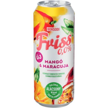 Borsodi Friss alkoholmentes dobozos sör, mangó-maracuja ízesítéssel 0,5l DRS