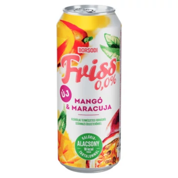 Borsodi Friss alkoholmentes dobozos sör, mangó-maracuja ízesítéssel 0,5l DRS