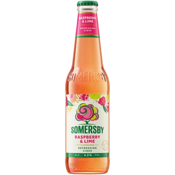 Somersby Raspberry &amp; Lime palackos almabor, málna-lime ízesítéssel 0,33l DRS