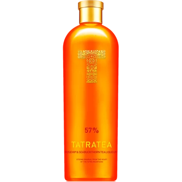 Tatratea tea alapú likőr, csipkebogyó-homoktövis ízesítéssel 0,7l 57% DRS