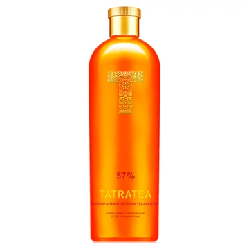 Tatratea tea alapú likőr, csipkebogyó-homoktövis ízesítéssel 0,7l 57% DRS