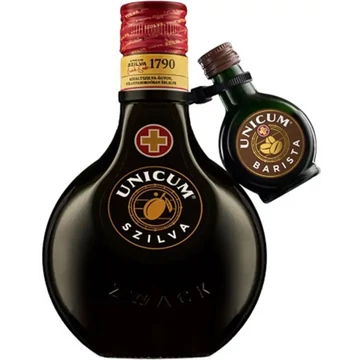 Zwack Unicum szilva ízesítésű keserűlikőr 0,5l 34,5% DRS + Unicum Barista 0,04l