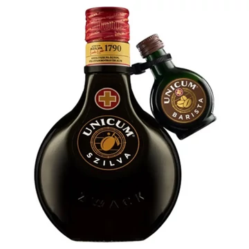 Zwack Unicum szilva ízesítésű keserűlikőr 0,5l 32% DRS + Unicum Barista 0,04l