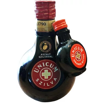 Zwack Unicum Szilva keserűlikőr 0,5l 40% DRS + Unicum Orange Bitter 0,04l