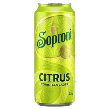 Soproni szűretlen citrus dobozos sör 0,5l DRS