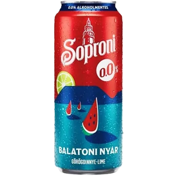 Soproni Balatoni Nyár Zero alkoholmentes dobozos sör, görögdinnye-lime ízesítéssel 0,5l DRS