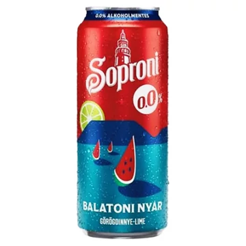 Soproni Balatoni Nyár Zero alkoholmentes dobozos sör, görögdinnye-lime ízesítéssel 0,5l DRS