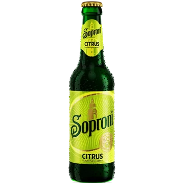 Soproni szűretlen citrus palackos sör 0,33l DRS