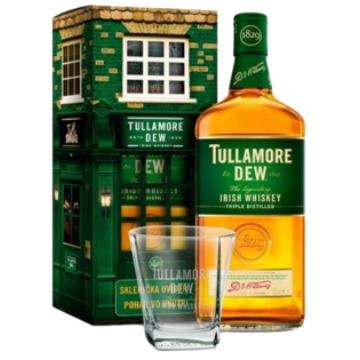 Tullamore Dew whiskey 0,7l 40%, díszdoboz + pohár
