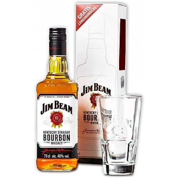 Jim Beam whiskey 0,7l 40%, díszdoboz + pohár