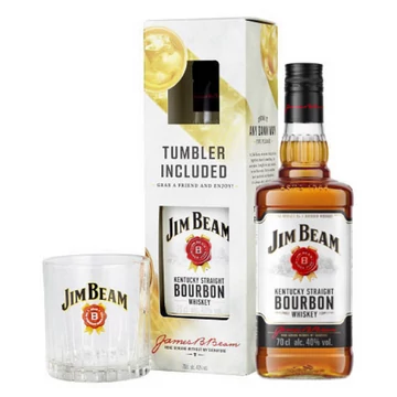 Jim Beam whiskey 0,7l 40%, díszdoboz + pohár