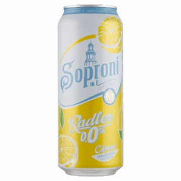 Soproni Radler alkoholmentes dobozos sör, citrom ízesítéssel 0,5l DRS