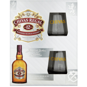 Chivas Regal whisky 0,7l 40% díszdobozban, 2 pohárral