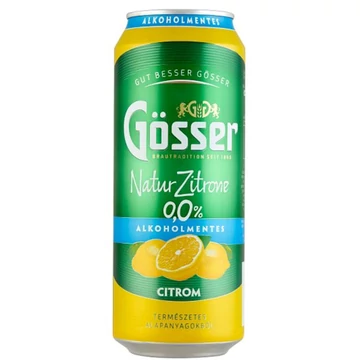 Gösser Natur Zitrone akoholmentes dobozos sör, citromos ízesítéssel 0,5l DRS